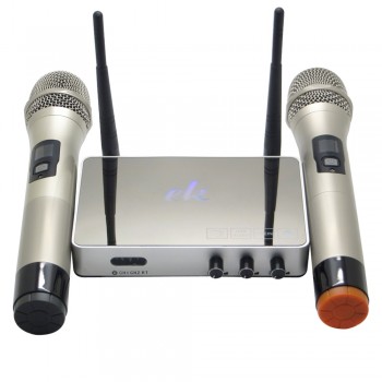 K5 Wireless 4.0 PC Home KTV Mini Karaoke Echo System Singing Machine Box Karaoke Player + 2 Wireless UHF Microphone