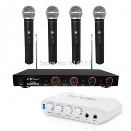 Brand new Karaoke Recorder Converter audio amplifier Online Singing Recorder best partner for PC Free 4pcs Wireless microphone