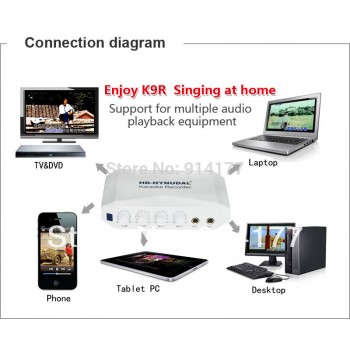 Brand new Karaoke Recorder Converter audio amplifier Online Singing Recorder best partner for PC Free 4pcs Wireless microphone