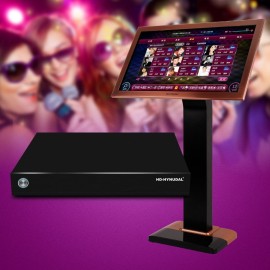 HD-HYNUDAL Professional HDD Karaoke Machine Home KTV Player 2TB HDD Player with 40K Songs 21.5Touch Screen+2pcs Wireless Mic