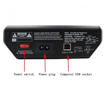 Professional 6 Channel Live Studio Audio Mixer DJ Mixing Phantom Console Mini USB Amplifier Digital Microphone Sound Mixer Sou