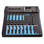 CT6 6 Channel Professional Stereo Mixer Live Audio Sound Console Vocal Effect Processor with 4-CH Mono amp; 2-CH Stereo Input