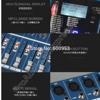 MICWL 10 Way Wireless Bluetooth USB 24BIT DSP 48V Phantom Power Mic Mixing Console Mixer