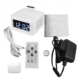 k7 Bluetooth Speaker Digital LCD Clock Stereo HIFI Music Player Sleep AUX Alarm Clock Radio Support Handsfree Calls EU Plug