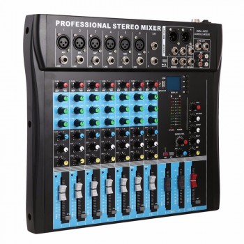 CT8 8 Channel Professional Stereo Mixer Live USB Studio Audio Sound Console Network Anchor Device Vocal Effect Processor