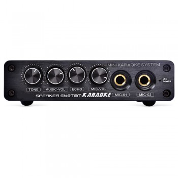 kebidumei A933 Karaoke Amplifier 12V RCA In and Out Cable + with US/EU/AU plug For PC Cellphone TV DJ