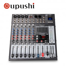 Oupushi Professional 8 Channel Karaoke Digital Echo Mixer USB KTV Amplifier EQ Club Mixer For Christmas Party