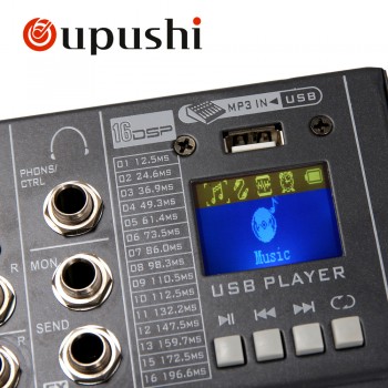 Oupushi Professional 8 Channel Karaoke Digital Echo Mixer USB KTV Amplifier EQ Club Mixer For Christmas Party
