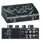 Karaoke Sound Mixer with 2 Mic inputs Cable Microphone Control Amplifier Echo Mixer