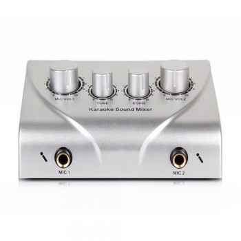 3 Colors Professional Karaoke Sound Mixer With Cable Dual Mic Inputs Microphone Control Amplifier Echo Effect