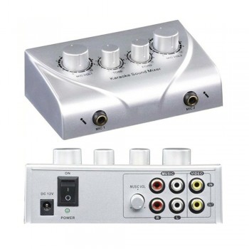 3 Colors Professional Karaoke Sound Mixer With Cable Dual Mic Inputs Microphone Control Amplifier Echo Effect