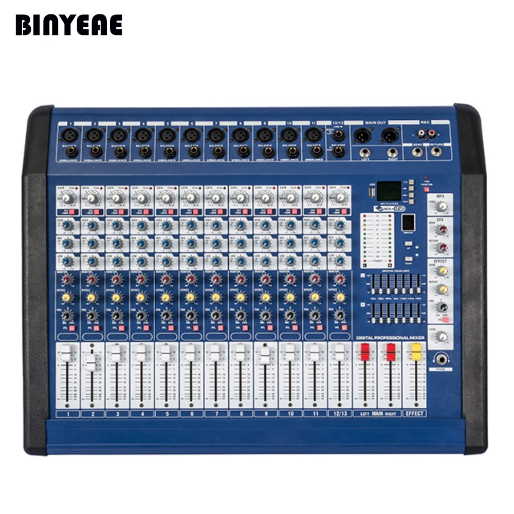 Power Audio DJ Mixer 13 Channel Mixing Console Mezcladora De DJ 700 Watt MPQ1300