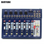 New F7-USB LED 7 Channel Mixing Console Equipment Professional Audio DJ Mixer