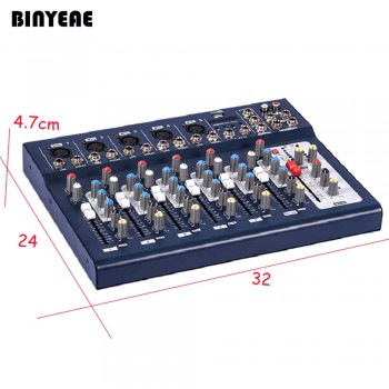 New F7-USB LED 7 Channel Mixing Console Equipment Professional Audio DJ Mixer