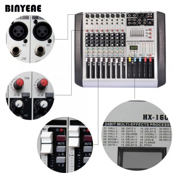 HX802 Mixing Console 8 Channels DJ Audio Remote Mixer Mezcladora De DJ