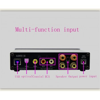 ASD Alientek D8 Full Pure Digital Audio  Input USB/XMOS/Coaxial/Optics/AUX 80W*2 24Bit/192KHz DC28V Class d Power