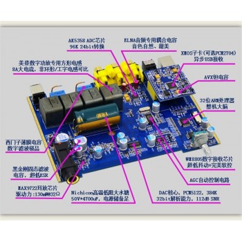 ASD Alientek D8 Full Pure Digital Audio  Input USB/XMOS/Coaxial/Optics/AUX 80W*2 24Bit/192KHz DC28V Class d Power