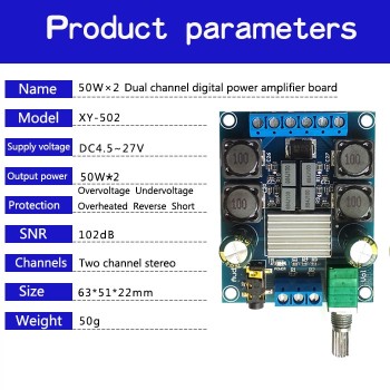 TPA3116D2 2.0 Digital power amplifier Board 50w X2 Stereo Audio amplifier