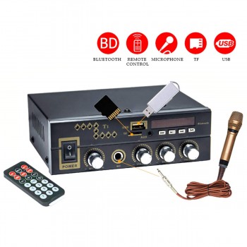 600W 12V/220V Watt Digital bluetooth Home Stereo Amplifier AMP TF FM USB Microphone Input Home Amplifier