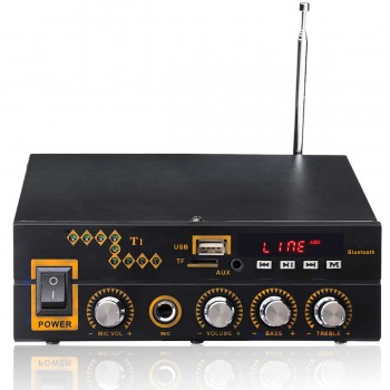 600W 12V/220V Watt Digital bluetooth Home Stereo Amplifier AMP TF FM USB Microphone Input Home Amplifier