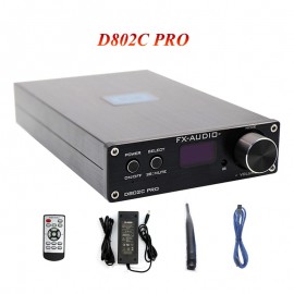 FX audio D802C PRO 80W*2 Wireless Bluetooth Version Input USB/AUX/Optical/Coaxial Pure Digital Audio Amplifier 24Bit/192KHz