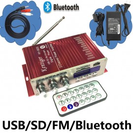 KENTIGER HY-502S 40W Mini Bluetooth Amplifier  Remote Control USB/SD Card Player FM Radio Power Adapter And AUX Cable Optional