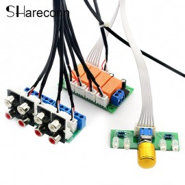Shareconn Relay 4-way Audio Input Signal Selector Switching  RCA Audio Input Selection Board of Rotary switching for Amplifiers