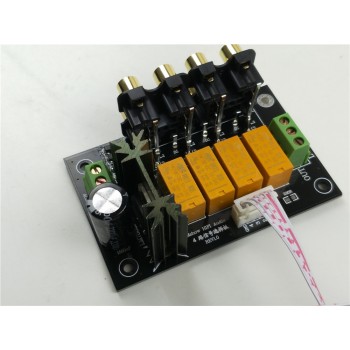 Mshow hifi audio 4 pairs RCA input  Source Selector For Audio Preamp Power Amplifier DIY Kit /assembled board 4 ways in 1 output