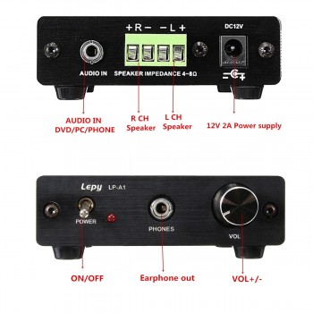 Lepy LP-A1 LP - A1 Hi-Fi Stereo Audio Digital Headphones Amplifier 2 Channel Amp