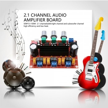 New Version High power Amplifiers Dual Chip TPA3116D2 50Wx2 + 100W 2.1 Path Digital Subwoofer Power Amplifier Board