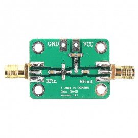 0.1-2000MHz RF wideband amplifier gain 30dB low-noise amplifier LNA Board Modules 25X52mm Colorfu Green + Gold New Arrival