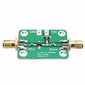 0.1-2000MHz RF wideband amplifier gain 30dB low-noise amplifier LNA Board Modules 25X52mm Colorfu Green + Gold New Arrival
