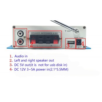 With 12V 5A Power Adapter amp; AV Cable KENTIGER HY-V10 Remote Control  Bluetooth Amplifier With USB TF FM Play AUX in Amplificador