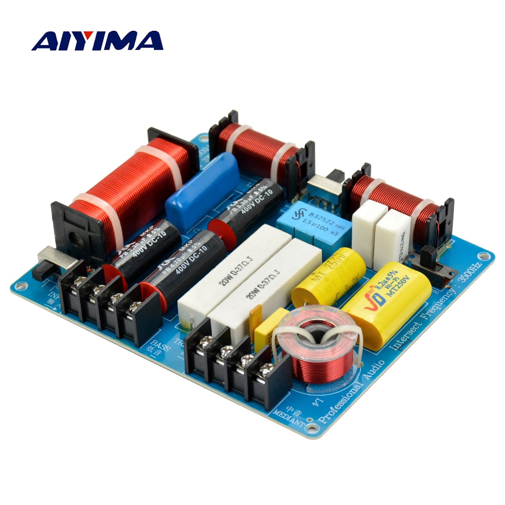 AIYIMA 1PC 350W 3 Ways Crossover Audio Board Tweeter+Mediant+Bass frequency Divider For 4-8Ohm DIY KTV Stage Speaker Filter