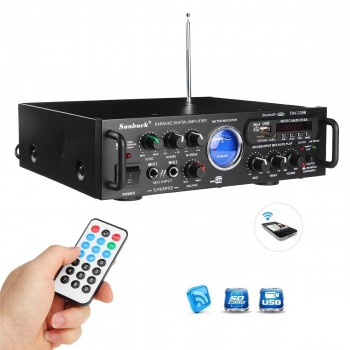 110V 600W Bluetooth Power Stereo Amplifier VU Meter FM 2CH USB SD Karaoke Home Amplifiers Theater Bluetooth Amplifier