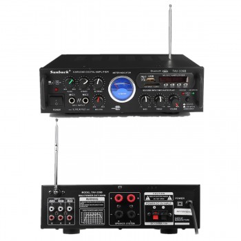 110V 600W Bluetooth Power Stereo Amplifier VU Meter FM 2CH USB SD Karaoke Home Amplifiers Theater Bluetooth Amplifier