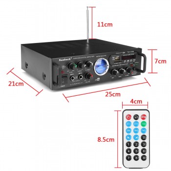 110V 600W Bluetooth Power Stereo Amplifier VU Meter FM 2CH USB SD Karaoke Home Amplifiers Theater Bluetooth Amplifier