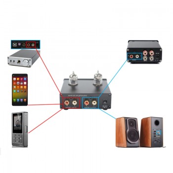 Top NFJamp;FXAUDIO FX-AUDIO TUBE-01 Bile Preamp T-ube Amplifier Preamp Bile Buffer 6J1 Mini HIFI Preamplifier DC12V