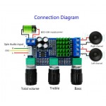 DC 12V 24V 80W x 2 Dual channel Digital Audio TPA3116D2 Treble Bass Regulating Preset Pre amplifier Board