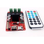 TPA3116 50W+50W Bluetooth Receiver Amplifier Board Audio Music Receiver TF card U flash disk decoding player with remote control