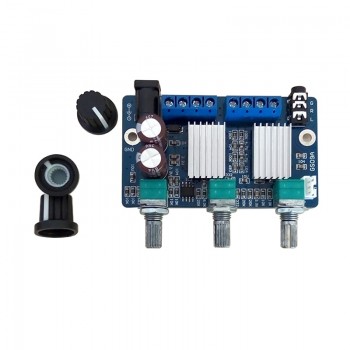 Aiyima DC12V 2.1 Channel Subwoofer Audio Amplifier Board 12W*2+22W Class D Digital Amplifier Board Super TDA2030A