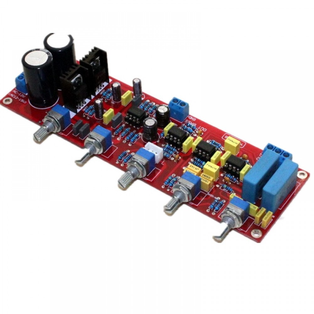 NE5532 HiFi 2.1 tone preamplifier completed board