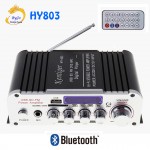 HY803 Mini Amplifier Car Amplifier Bluetooth Amplifier 40W+40W FM MIC MP3 for Car Home USB Support AC 220V or DC 12V