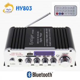 HY803 Mini Amplifier Car Amplifier Bluetooth Amplifier 40W+40W FM MIC MP3 for Car Home USB Support AC 220V or DC 12V