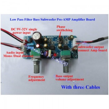 AIYIMA Low Pass Filter Bass Subwoofer Preamp Amplifier Board Single Power DC 9-32V Preamplifier With Bass Volume Adjustment