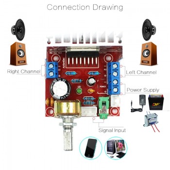 CIRMECH TDA7297 2.0 Amplifiers Stereo Digital Audio Amplifier Module Board Dual-Channel  9-12V Output 2X15W