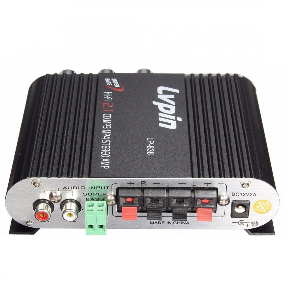 LVPIN 12V 200W Mini Hi-Fi Stereo Amplifier MP3 Car Radio Channels 2 House Super Bass