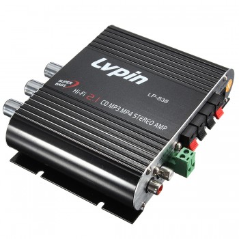 LVPIN 12V 200W Mini Hi-Fi Stereo Amplifier MP3 Car Radio Channels 2 House Super Bass