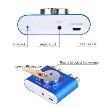 AIYIMA TPA3116 Bluetooth 4.2 Amplifier Hi-Fi Stereo 2.0 Channel Mini Desktop Audio Digital Amplifiers Amp 60W*2 Home Theater