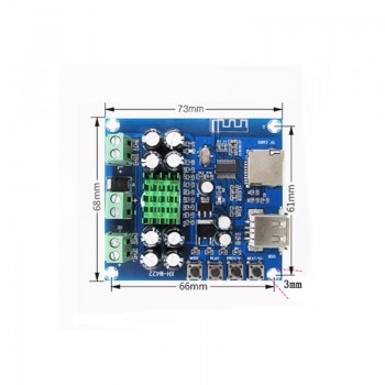 TPA3116D2 Bluetooth Amplifier Board Dual Channel 50W + 50W DC  12-24V Support TF Card U Disk Wireless Bluetooth Amplifiers
